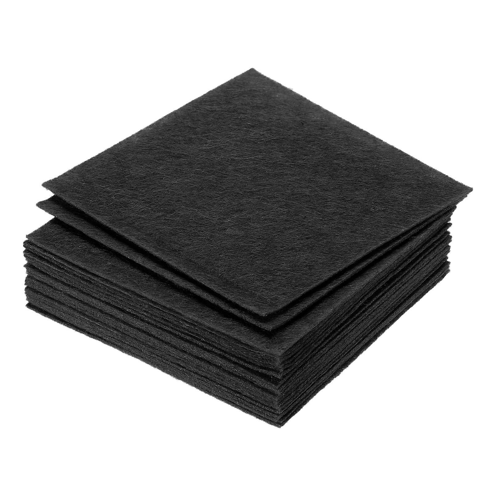 Soft Felt Sheets Fabric Craft Sheets Black 4 Inch x 4 Inch 21 Pcs