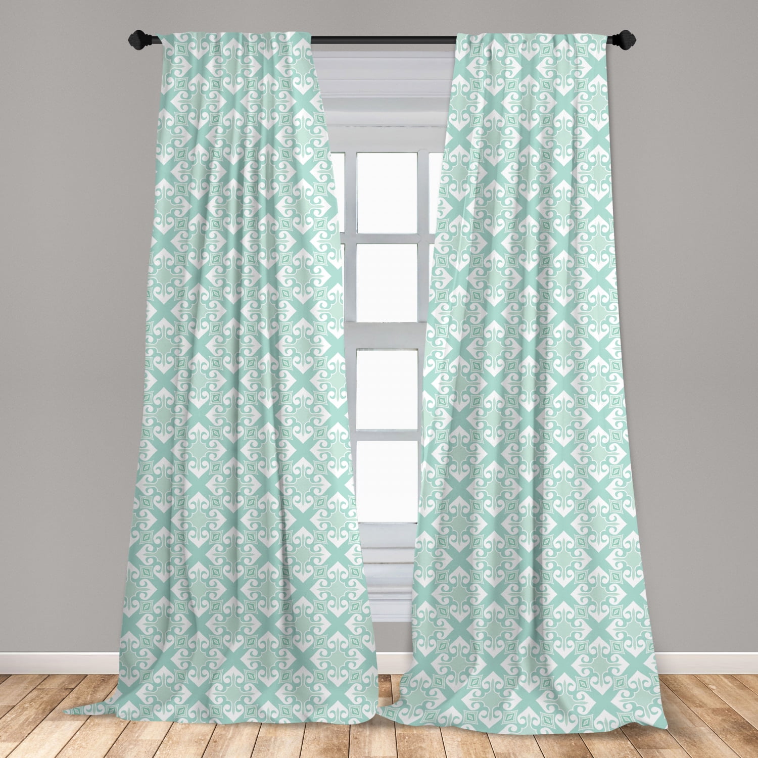 Teal And White Curtains 2 Panels Set Teal And White Curtains 2 Panels Set