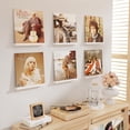 thumbnail image 2 of 6 Pcs Vinyl Record Storage, 12 inch Vinyl Record Stand Wall Mount Vinyl Record Holder, Wood Record Display for Living Room, White, 2 of 6