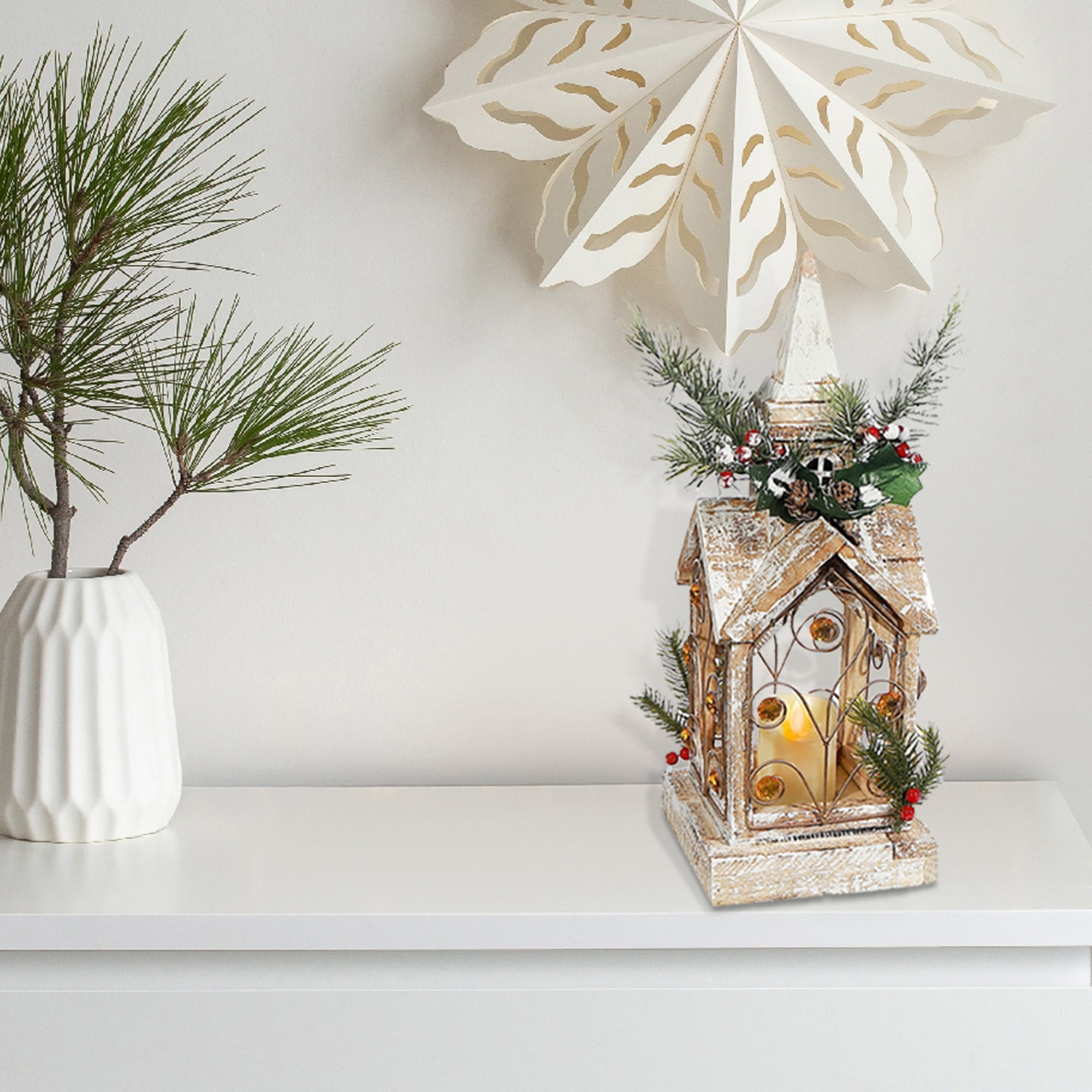 Lanterne Clocher En Bois À Led