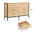 thumbnail image 5 of Slevoo 47.3" W Chest of Dressers 6 Drawers for Bedroom, Living Room, Hallway, Steel Wood Frame, Oak, 5 of 8