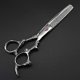 thumbnail image 1 of Tijeras profesionales de entresacar el cabello de 15 cm con cuchillas de precisión y mango ergonómico, acabado plateado., 1 of 5