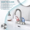 thumbnail image 4 of Tcbosik 2-Handle Brushed Nickel Bathroom Faucet, Sink Faucet with 360 Degree Rotating Spout, Vanity Sink with Pop-Up Drain and Supply Hoses for Washroom and Kitchen, 4 of 8