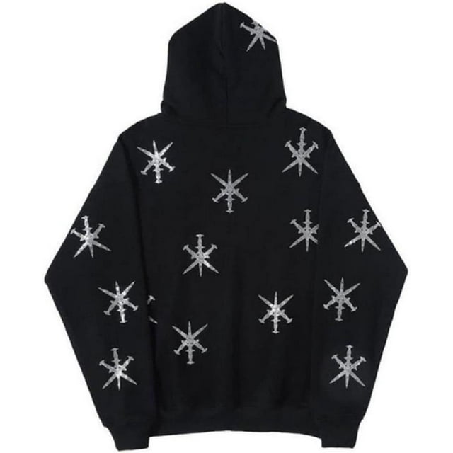 Women's Rhinestone Spider Hoodie Y2K Full Zip Up Over Face vintage Jacket Pullover Aesthetics Oversized Sweatshirt