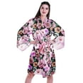 thumbnail image 1 of Moomaya Printed Womens Kimono Sleeve Robes Satin Silk Getting Ready Bridal Robe Coverup, 1 of 7