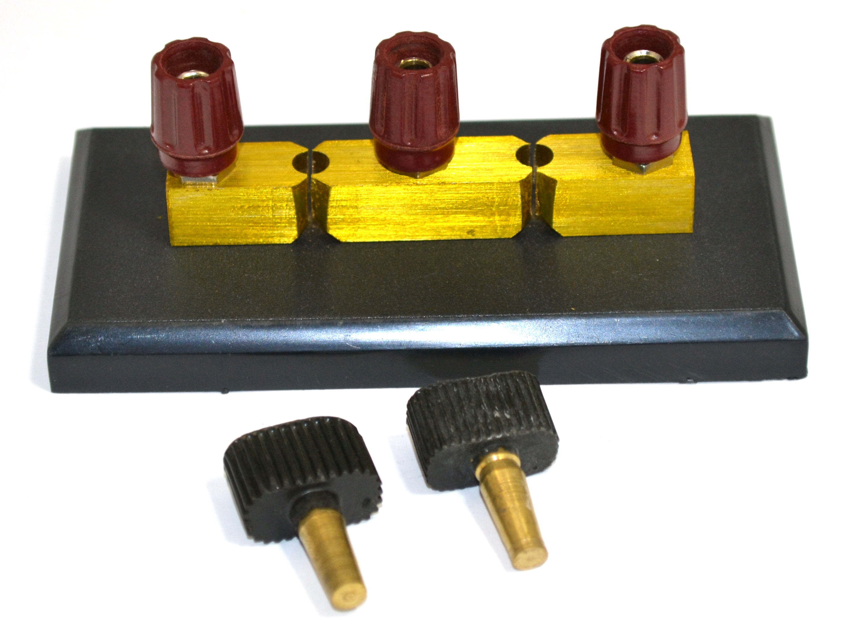 Two Way Copper Plug Key Switch, 4mm Terminals with 2 Removable Plugs