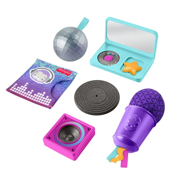Fisher-Price Mini Me Moments DJ Gift Set, 6-Piece Sensory Baby Toys for Newborn Play