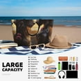 thumbnail image 3 of Yiaed Romantic Flower Lion Couple Print Large Capacity Beach Travel Bag - Waterproof Zipper Vacation Tote for Sandproof Storage, and Camping, 3 of 5