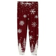 thumbnail image 6 of Fabrcox Christmas Mens Slim Fit Pajamas Bottoms Tree Snowflake Reindeer Printed Loose Fit Lounge Bottoms Casual Baggy Comfy Loose Sleepwear Pj Pants, Wine XL, 6 of 6