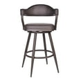 thumbnail image 5 of Armen Living Justin Modern 26" Faux Leather Swivel Counter Stool in Brown, 5 of 5