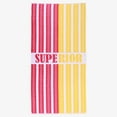 thumbnail image 2 of Superior Striped Cotton Large Oversized Beach Towel, 34" x 68", Warm, Red/ Yellow, 2 of 12