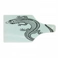 thumbnail image 1 of Salamander Cutting Board, Close Shot Illustration of a Detailed Exotic Lizard in a Crown, Decorative Tempered Glass Cutting and Serving Board, in 3 Sizes, by Ambesonne, 1 of 2
