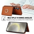 thumbnail image 4 of Allytechgroup Wallet Case Cover for Samsung Galaxy S24 FE, with Ring Holder Cards Slots Premium PU Leather TPU Back Cover Shockproof RFID Blocking Phone Case for Samsung Galaxy S24 FE, Brown, 4 of 7