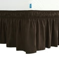 thumbnail image 1 of Subrtex Wrap Around Bed Skirt Elastic Elegant Soft Fabric Ruffled Fade Resistant Replaceable (Twin, Chocolate), 1 of 5