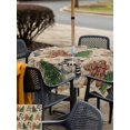 thumbnail image 4 of Outdoor Tablecloth with Umbrella Hole and Zipper, Beige Woode Christmas Square Table Cloth 60x60 Inch Waterproof Tablecloth, Xmas Tree Gingerbread Snowman Winter Picnic Table Cover for Patio Camping, 4 of 7