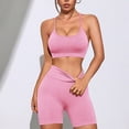 thumbnail image 5 of mgoYE Gym Workout Sets for Women Women 2 Piece Workout Sets U Back Color Block Sports Bra High Waist Tummy Control Active Shorts Yoga Pilates Outfits(Pink,L), 5 of 6