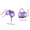 thumbnail image 2 of Topboutique Small Locks with Keys, 1 Pc Mini Metal Padlock Purple, Luggage Locks, Diamond Bling Padlock, Suitcase Backpack Lock for Jewelry Box Diary Gift Storage Box Travel Daily Use, 2 of 3