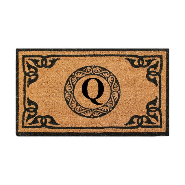 A1 Home Collections Doormat PT3006Q First Impression Hand Crafted by Artisans, Q, Geneva Floral-24 X39