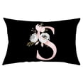 thumbnail image 2 of Fiudx Funda de Almohada Floral, Elegante Diseño Del Alfabeto Inglés, Suave Poliéster Color Melocotón, Ideal para Sofá Cama, Sillón, Aspecto Acogedor y Moderno, Tamaño 50 X 30 Cm, Ideal Como Regalo., 2 of 2