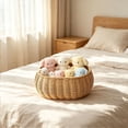 thumbnail image 6 of Yaayu Imitation Rattan Woven Storage Basket with Lid, Covered Organizer for Snacks Toys Clothing, Storage Bin for Home, Medium, 6 of 6