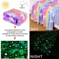 thumbnail image 6 of Wesan Glow in The Dark Blanket Unicorns Gifts for Kids Girls Flannel Throw 60"x50", 6 of 9