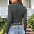 thumbnail image 6 of QQAMB Women's Mock Turtleneck Long Sleeve Shirts Ribbed Knit Lightweight Pullover Sweater Stretch Fitted Thermal Top Gray 3XL, 6 of 6