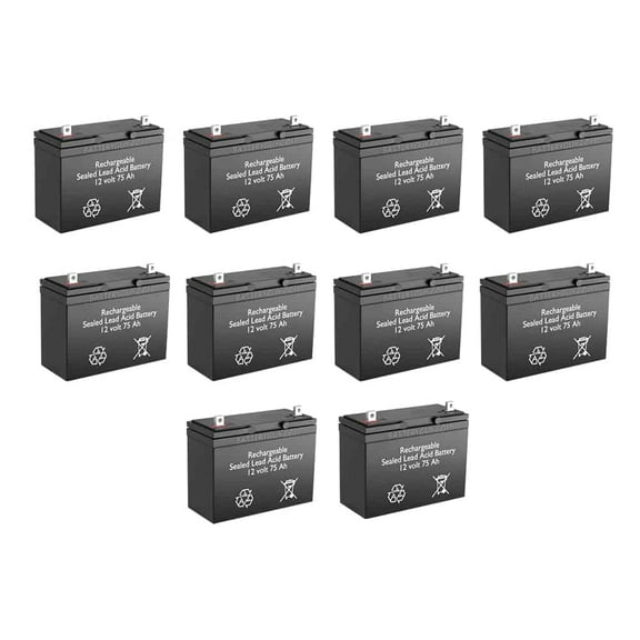 BatteryGuy Best Technologies BATA-031 replacement 12V 75Ah battery - BatteryGuy brand equivalent (Qty of 10)