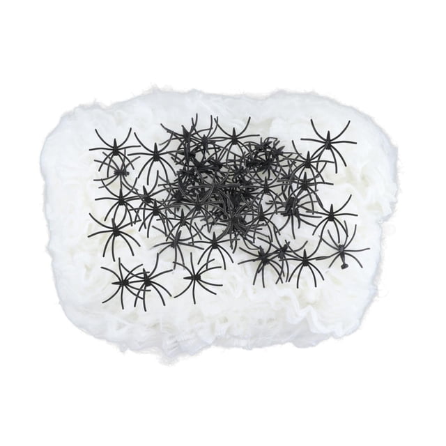 Telarañas Decorativas de Halloween, Telarañas Luminosas, Telarañas de Halloween con Arañas Falsas, Telarañas Elásticas para Patio Interior Y Exterior 300g 60 Arañas Falsas mayimx Telarañas de Halloween