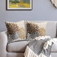 thumbnail image 3 of Brown Pillow Covers 18x18 Set of 2 Grey Gray Dahlia Modern Geometry Line Flower Summer Outdoor Decorative Throw Pillows Floral Farmhouse Pillowcases Linen Cushion Case Decor for Home Sofa Couch Bed, 3 of 6