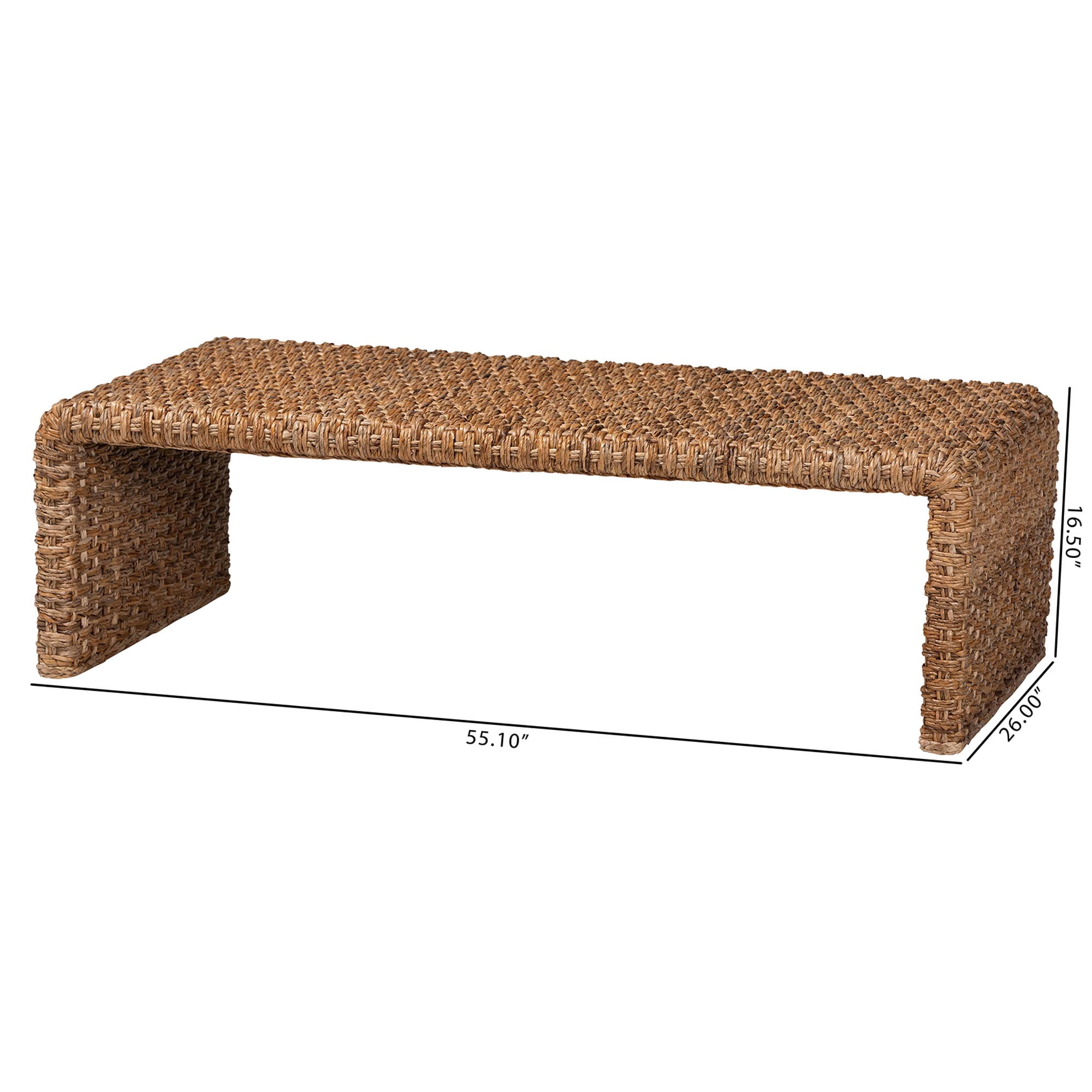 bali & pari Alda Boho Coffee Table, Natural Brown