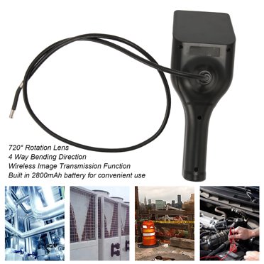 720° HD Articulating Borescope - 4-Way Steering Inspection Camera With Temp Alarm & LED Light