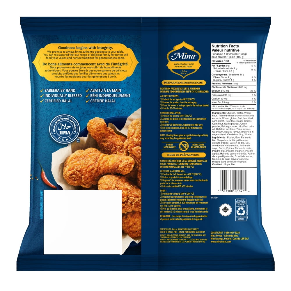 Mina Supreme Crunch™ Halal Spicy Chicken Drumsticks