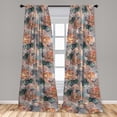 thumbnail image 2 of Flowers Boho Window Curtains, Dreamy Vibes Rose Pattern With Neutral Colors Springtime Garden Drawing, Lightweight Decor 2-Panel Set with Rod Pocket, Pair of - 28"x95", Burnt Sienna Rose, by Ambesonne, 2 of 3