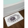 thumbnail image 2 of Moon Rays Bath Mat, Cartoon Style Art Depiction of Stars and Crescent in Sun Circle Print, Plush Bathroom Decor Mat with Non Slip Backing, 29.5" X 17.5", Dark Mauve and White, by Ambesonne, 2 of 2