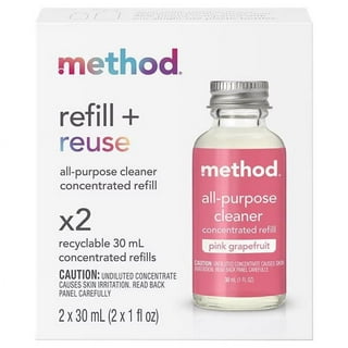 Method All-Purpose Cleaner Concentrates Starter Kit, Pink Grapefruit, 1  Reusable 14 fl oz Bottle and 2 Recyclable 1 fl oz Refills