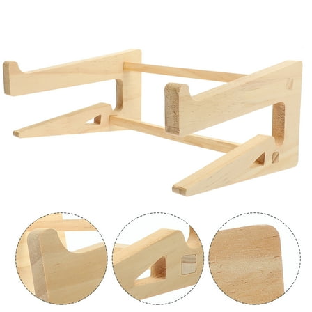 Raindrops Wood Laptop Riser for Desk with Portable Design, Cable Management, and Ergonomic Height Adjustment - 1 Piece
