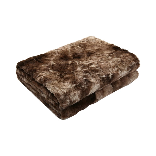 Fiudx Manta Cálida con Peso Sintético, Suave Forro Polar Coral, Diseño de Doble Cara, Color Teñido Anudado, Acogedora Manta para Sofá Cama, Cómoda Retención de Calor, Fácil de Lavar, 63 X 51 Pulgadas