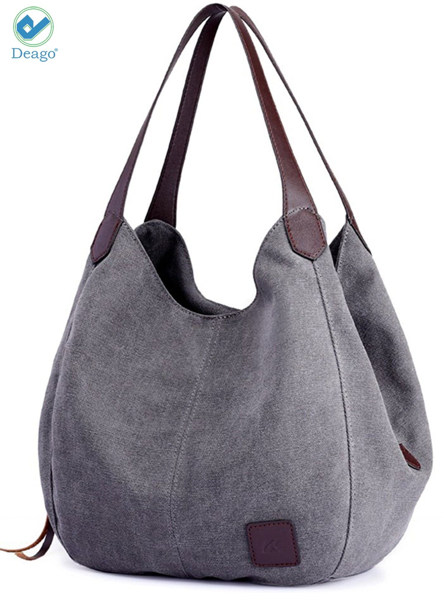 Women Canvas Casual Shoulder Bag Travel Handbag Ladies Zipper Large Capacity