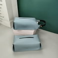 thumbnail image 4 of Hanging Tissue Box Foldable Tissue Large Capacity Holder PU Leather Tissue Paper Box Cover Tissue Case Holder with Detachable Handle for Car Home Office Decor 1Pcs, 4 of 6