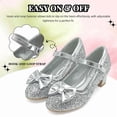 thumbnail image 2 of xinlanlin Girls Dress Shoes Low Heel Mary Jane Pumps Bow Party Wedding Princess Shoes for Toddler/Little Kids, 2 of 8