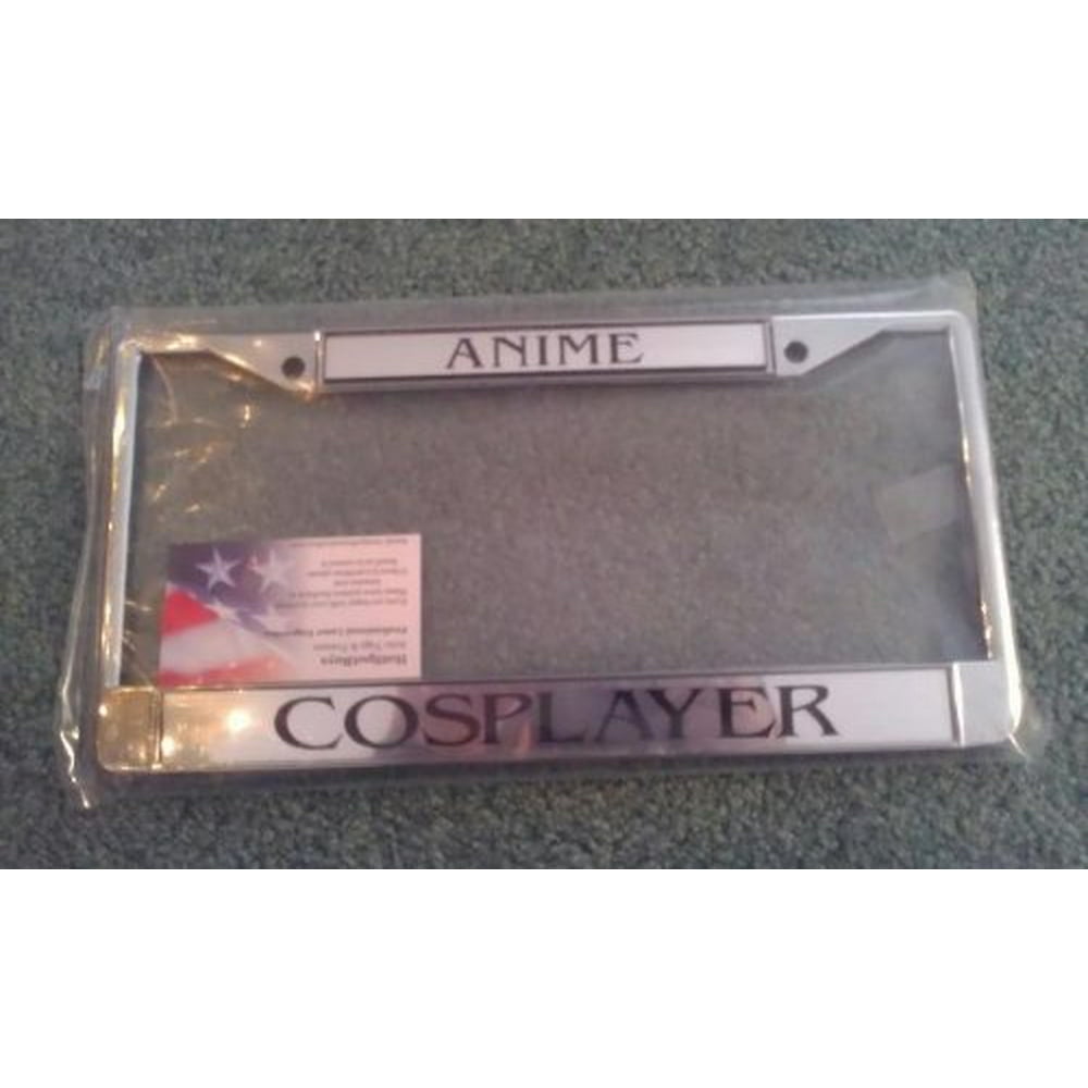 ANIME COSPLAYER Laser Engraved CHROME Metal License Plate Frame