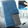 thumbnail image 3 of Splicing Wallet Case for Samsung Galaxy S21 Ultra, Wrist Strap Card Slots PU Leather Wallet Protection Case Magnetic Closure Stand Flip Case Cover for Samsung Galaxy S21 Ultra, Blue, 3 of 6