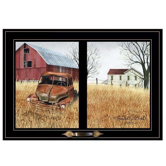 TrendyDecor4U Granddads Old Truck By Billy Jacobs Framed Print WBJ1041K-704G