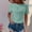 Mint Green, variant on Women's Tops Under $10 Free Shipping Fashion Solid Color Summertime Button Short Sleeve Round-Neck Blouses