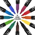 thumbnail image 3 of 12 Pack Magnetic Dry Erase Markers Fine Tip Classic Colors Whiteboard Markers with Eraser Cap, 3 of 8
