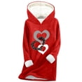 thumbnail image 2 of Pounoo Long Hoodies for Women Cute Print Graphic Fleece Lined Long Sleeve Sweatshirts Casual Lightweight Warm Hooded Tops Gift, 2 of 3