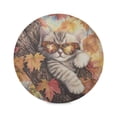 thumbnail image 7 of WOBOGO Maple Leaf Cat Round Placemats Set of 6 Heat Resistant Washable Kitchen Table Decorations 15.4in, 7 of 7