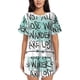 thumbnail image 1 of Balery Not All Who Wander Are Lost1 Conjunto de Pijama para Mujer con Estampado, Dos Piezas de Manga Corta y Shorts, Ropa de Dormir Suave con Cuello Redondo y Bolsillos-3X-Large, 1 of 6