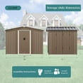 thumbnail image 3 of ASJMR 8x6x6 FT Outdoor Storage Shed Metal Garden Tool Shed With Sliding Lockable Doors & Ventilation for Backyard Patio Lawn,Brown, 3 of 6