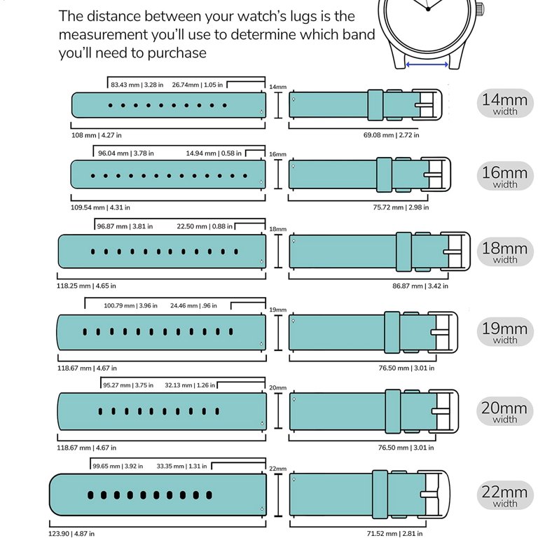 KOMI 14mm Silicone Watch Band Strap with Quick Release Pins